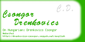 csongor drenkovics business card